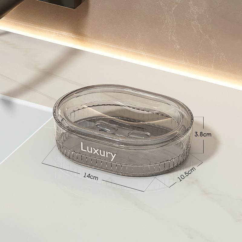 Light Luxury Soap Box Large Double Drain Box Household Soap Box Toilet Countertop Soap Rack Bathroom Shelf