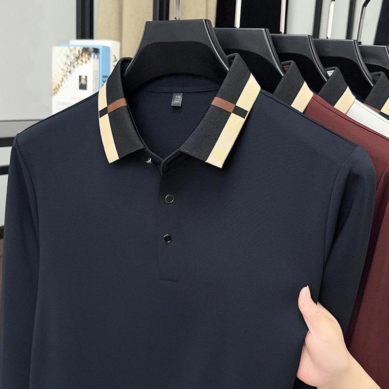 Spring And Autumn Polo Shirt Long Sleeve Men'S T-Shirt Collar Spring And Autumn 2025 New Top