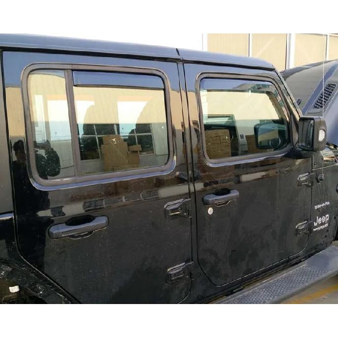 4 Pièces 4 Portes Déflecteurs de Vent de Fenêtre Abris Pluie Pare-Soleil Auvent ABS Garde-Boue Évent Ombrage Pour Jeep Wrangler JK JL JT L2019 NTRIX