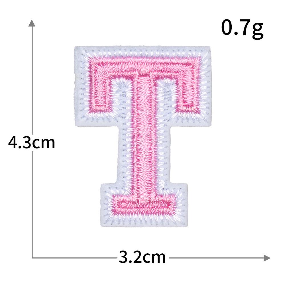 Exquisite Pink Embroidered Alphabet Patch for Jackets & DIY Decor