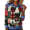 Women's Fashion Christmas Printed Long-Sleeve Pullover Top