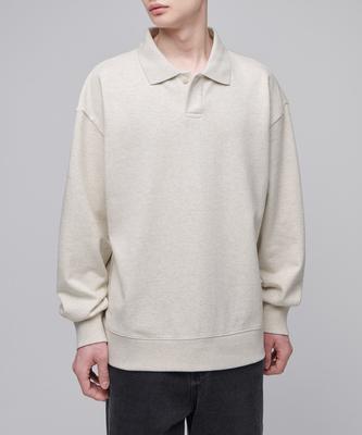 Oversized Collared Sweatshirt [Oatmeal]
