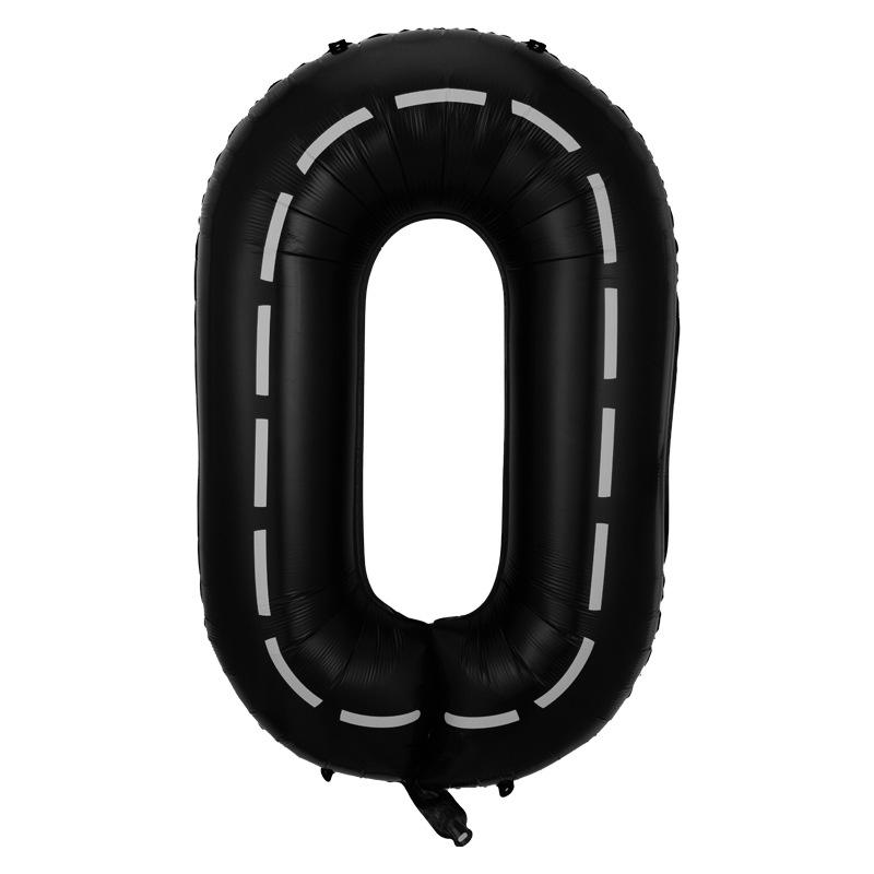 40 Inch Large Black Digital Aluminum Film Balloon Black And White Striped Racing Theme Birthday Party Decorative Balloon