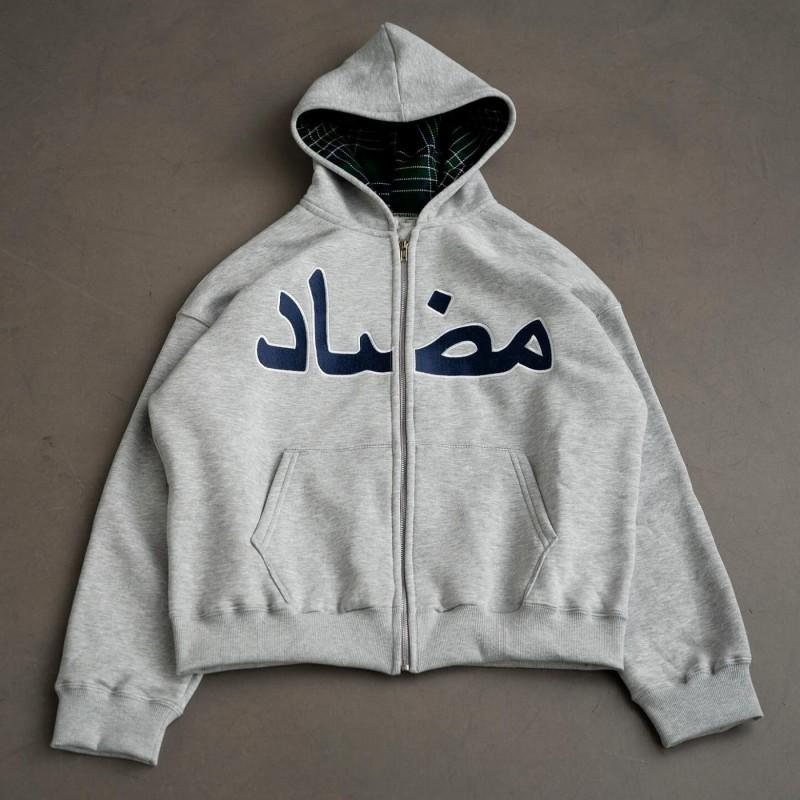 Y2K Streetwear Hooded Zip-Up Sweatshirt With Geometric Print Loose Fit Teen Girls Young Women
