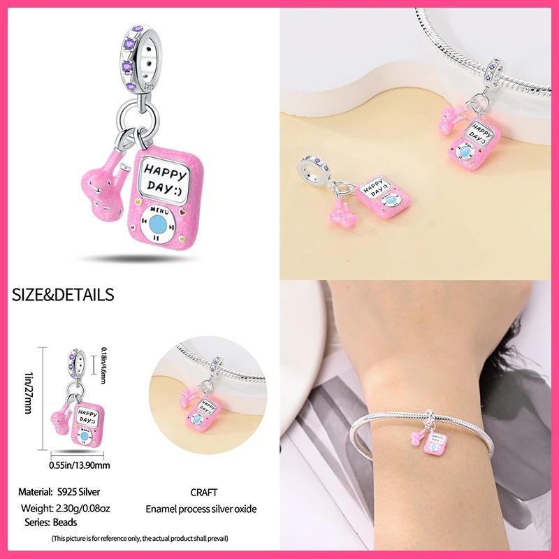 Copper Music Series Guitar Violin Saxophone Earphone Pendant Charms Beads Fit 4Mm Hole Diameter Bracelet Jewelry