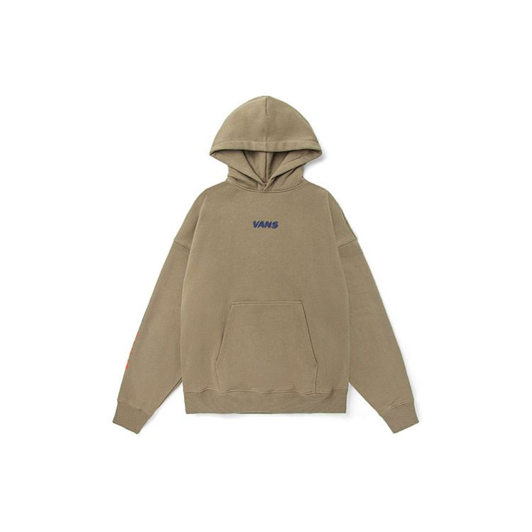 Vans Back Print Loose Fit Hooded Sweatshirt Unisex Tops Earthy-Brown VN0A5H7VYEH