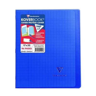 Clairefontaine 981622C Koverbook Notebook 96 Pages 24 x 32 cm 90 g Small Squares with Margin Polypropylene Cover Transparent Navy Blue