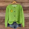 Women's Vintage Knit Button Print Cardigan Jacket