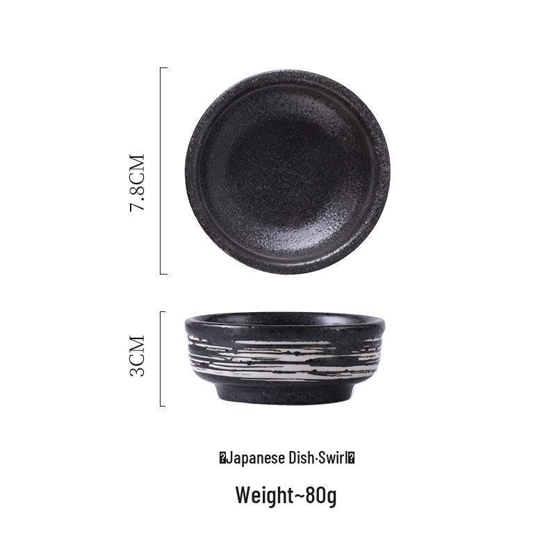 Japanese Ceramic Round Plate: Creative Soy Sauce, Sushi, Vinegar, or Doubanjiang Dipping Dish for Restaurants and Homes