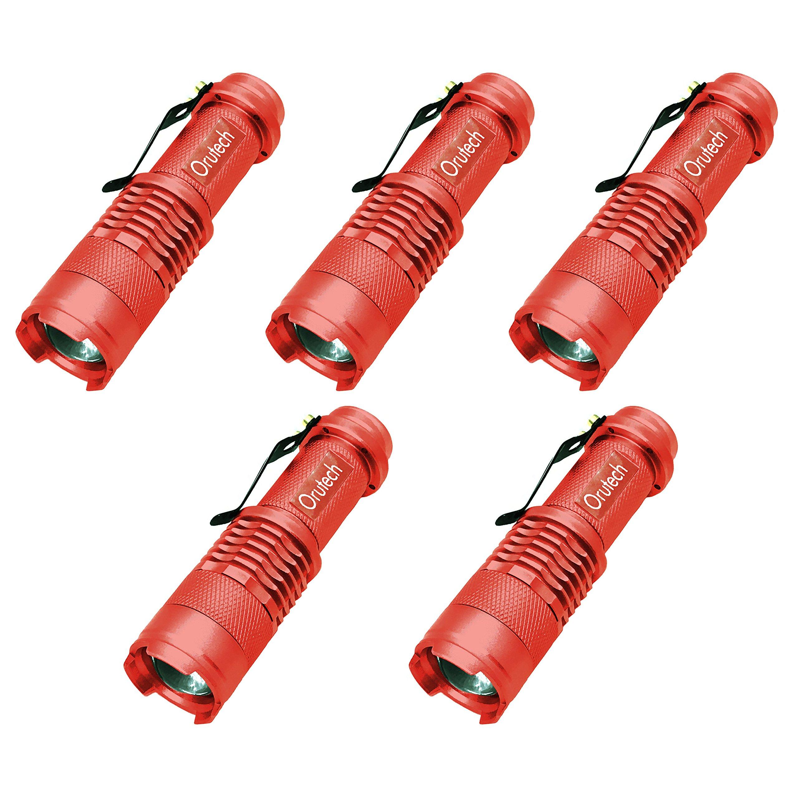 

Orutech LED Handheld Flashlight Mini Flashlight with CREE and Zoom Focus Set of Red Ultra-Compact (Portable Ultra-Bright Chips, Waterproof, Function)