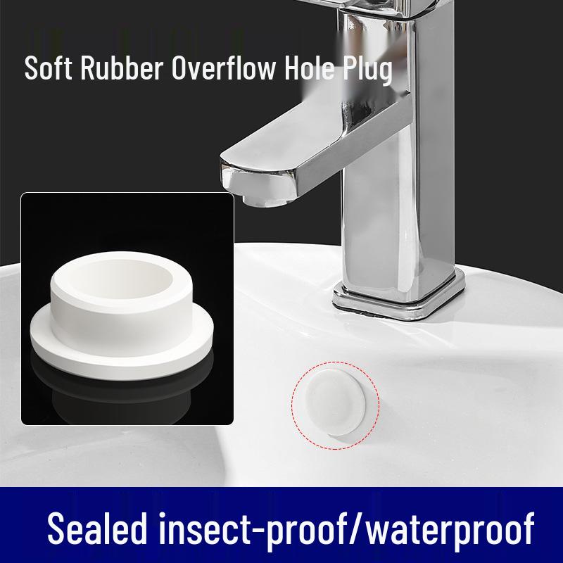 Silicone Washbasin Overflow Sealing Cover - Round Hole Stopper for Sink