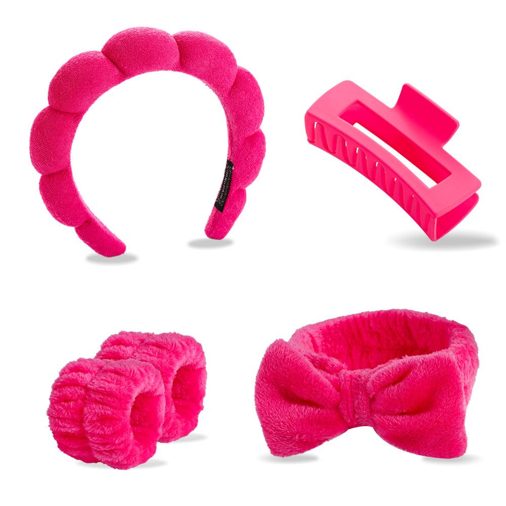 5PCS/Set Spa Headbands and Bracelets Including Hairpins Face Wash and Skincare Headbands Waterproof Makeup Headbands