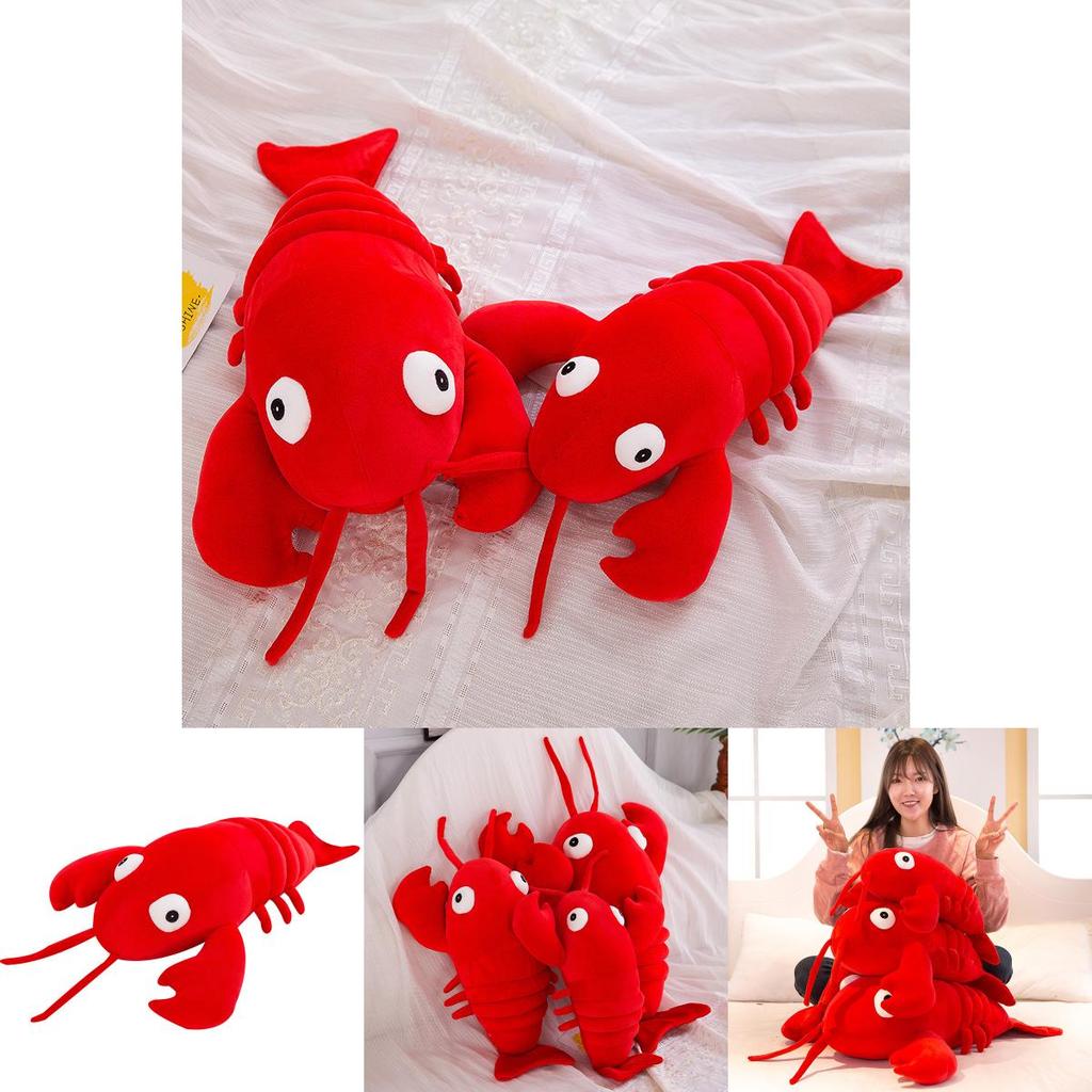 Adorable Realistic Lobster Plush Pillow Soft Toy For Creative Gift And Logo Customization