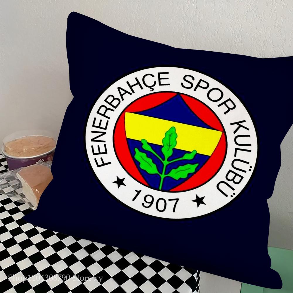 F-F Fenerbahce Federa Lusso Quadrata Camera da Letto Divano Cuscino Comfort per il Tempo Libero Auto Soggiorno Decorazione Casa