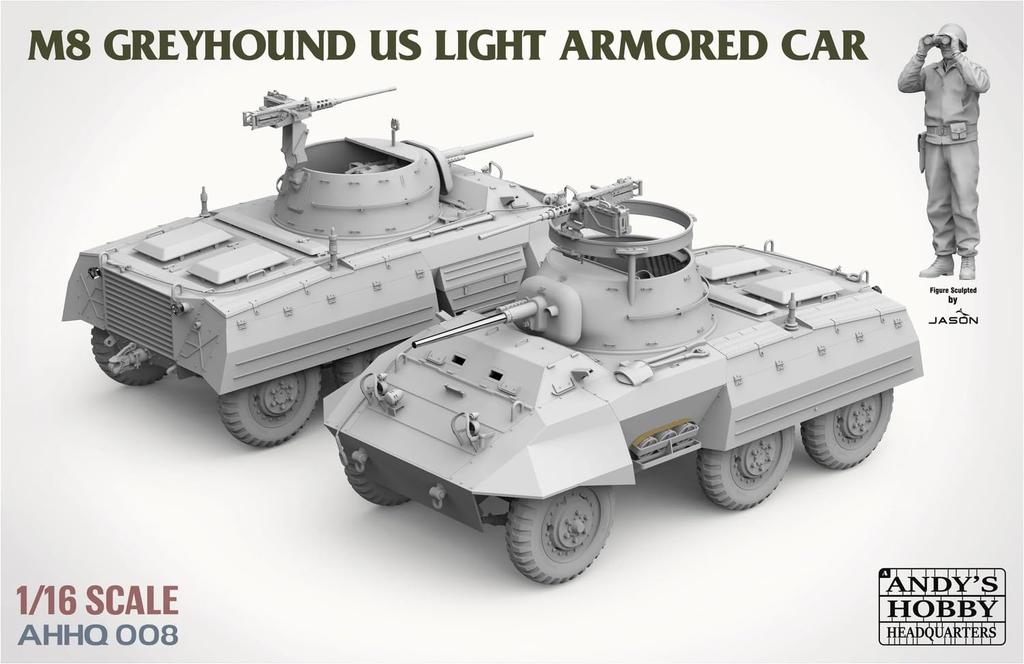 Takom M8 Greyhound Armored Vehicle Plastic Model Kit 1/16 TKOAHHQ-008