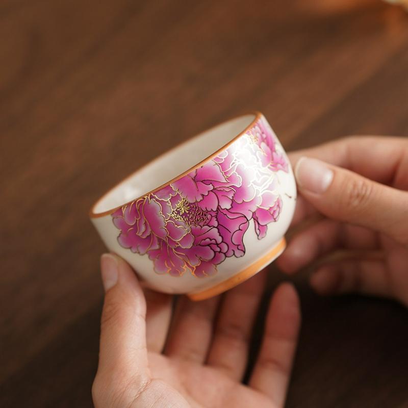 Farbwechselnde Keramik-Teetasse Chinesische Kung Fu Tee-Accessoires Meister-Teetassen Haushalts-Teegeschirr Trinkgeschirr Teezeremonie 2025 Neu