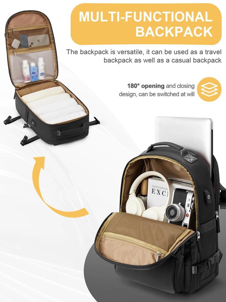 Cestovní batoh Lehký batoh Business Executive, velký pánský víkendový batoh schválený v letadle, 15,6palcový batoh na notebook