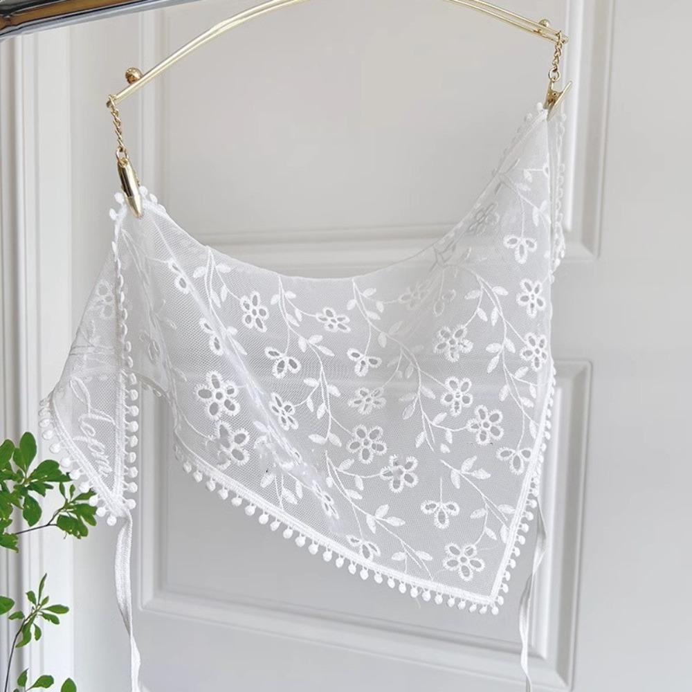 New Lace Lace Hair Scarf Soft Wrap Flower Headscarf Pastoral style Accessories Girls