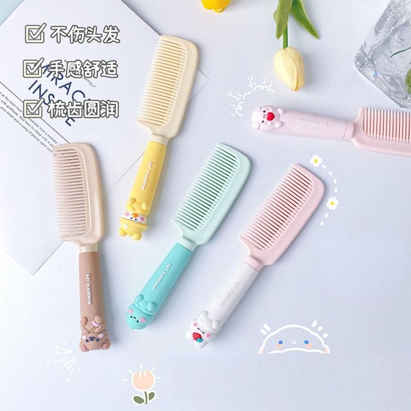 Toddlers Hair Comb Fetal Head Dirt Removal Comb Girls Cartoon Silicone Handle Comb Head Massager Combs Baby-Care Product
