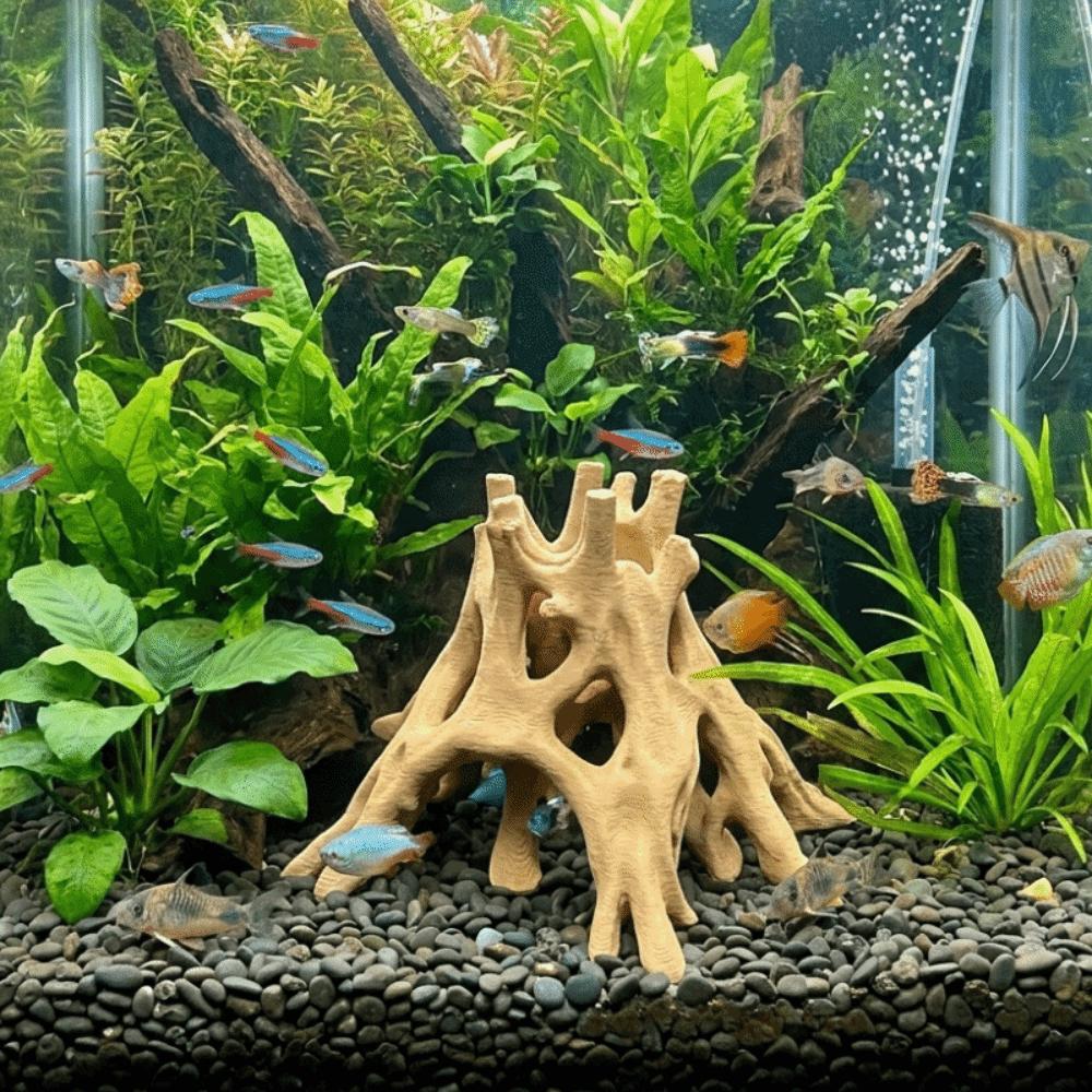 Tree Trunk Fish Shrimp Hiding Cave 3D Printed Driftwood Landscape Hermit Crabs Habitat