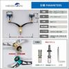 HEIGHTEN Reel Handle with Compatible with Shimano and Daiwa Spinning Arch Engine Series Finish Black 98/110mm 24.5mm Knob, Reels, (Burnt - & Gold,