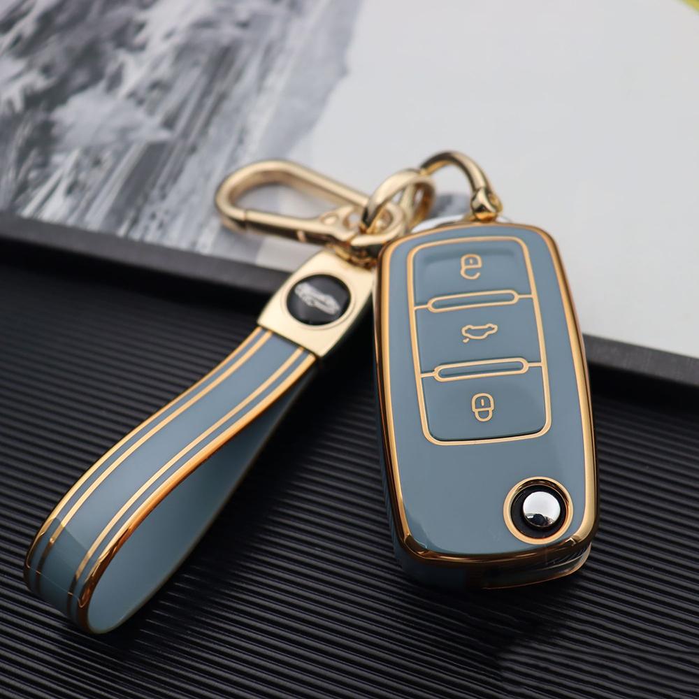 Für VW Golf Polo Bora Beetle Tiguan für SKODA Fabia Superb für SEAT Leon Toledo Altea Ibiza TPU-Fernschlüsselgehäuseabdeckung