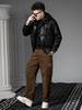 European Leather Jacket for Men 2025 New Winter Trendy Brand Fleece-Lined Casual Stylish Hooded Faux Two-Piece Leather Jacket
