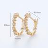 Sowi Stardust Hoop Earrings Gold K18 18K Gold Accessories Delicate Jewelry Gift Present (Yellow / Diamond) (April Birthstone/Star) 302E0084-1