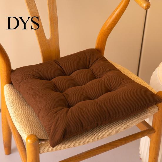 Anti-skid Seat Protector Corduroy Chair Cushion with Ties, Soft Square Pad, Non-Slip Washable Dining Pad Warm for Reading Nook Floor, Office