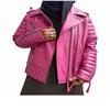 Womens PINK Leather BIKER JACKET,Biker Motorcycle Jacket,Hot Pink,Ladies Designer,Motorcycle Leather Jacket,Moto Jacket,Gift For Wife