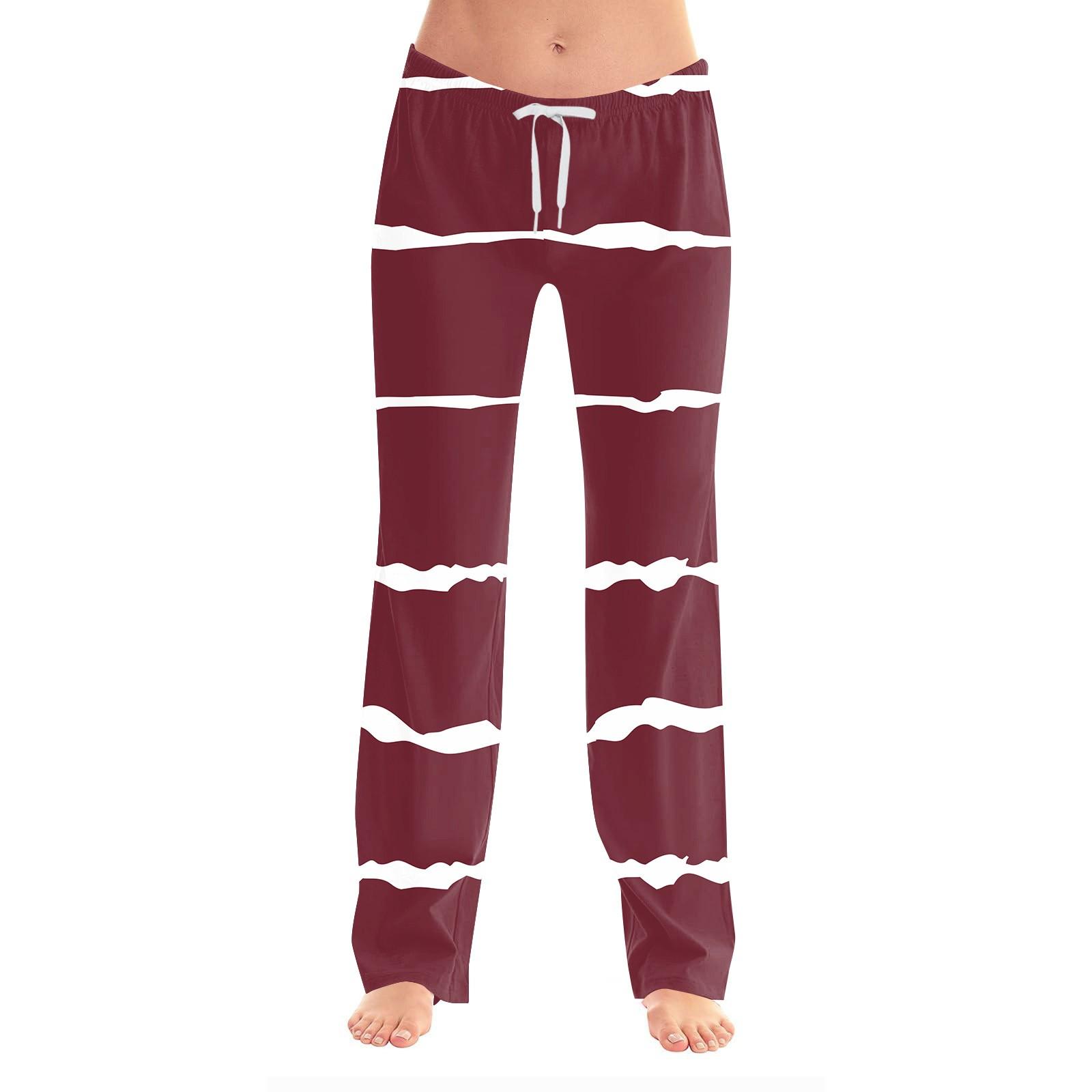 

Женские повседневные модные спортивные брюки с полосатым принтом повседневные брюки XL винный