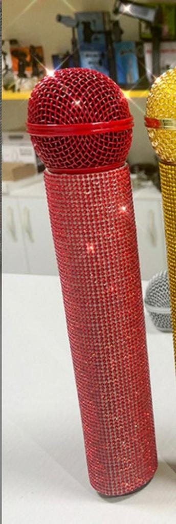 Rhinestone Diamond Microphone Cover for Children's Performance (Prop Only, Mic Not Included)