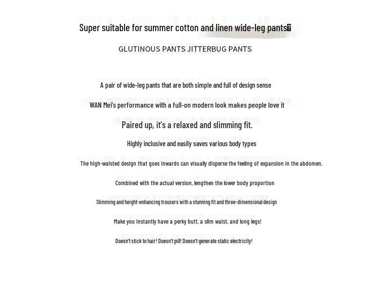 Women's Summer White Wide-Leg High-Waisted Linen-Style Loose Pants