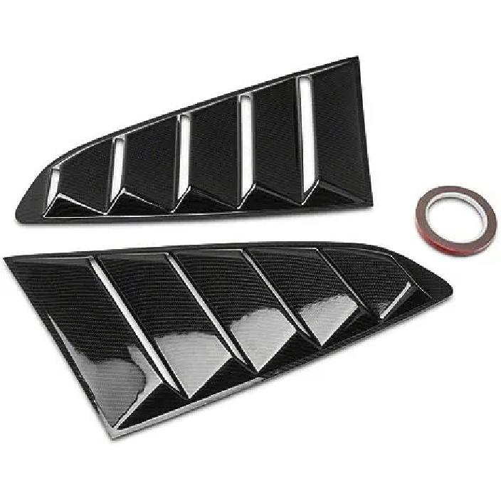 Rear Quarter Window Louvers For Ford Mustang 2015- Side Vent Shutter Cover Trim Car Accessories Carbon Fiber Look