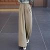 2026 Summer Women's High-Waisted Ice Silk Wide-Leg Pants - Korean Style Casual Loose Skirt Pants