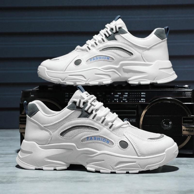 Mens Sports Running Shoes Autumn Fashion Breathable Mesh Comfortable Beige Casual Sneakers