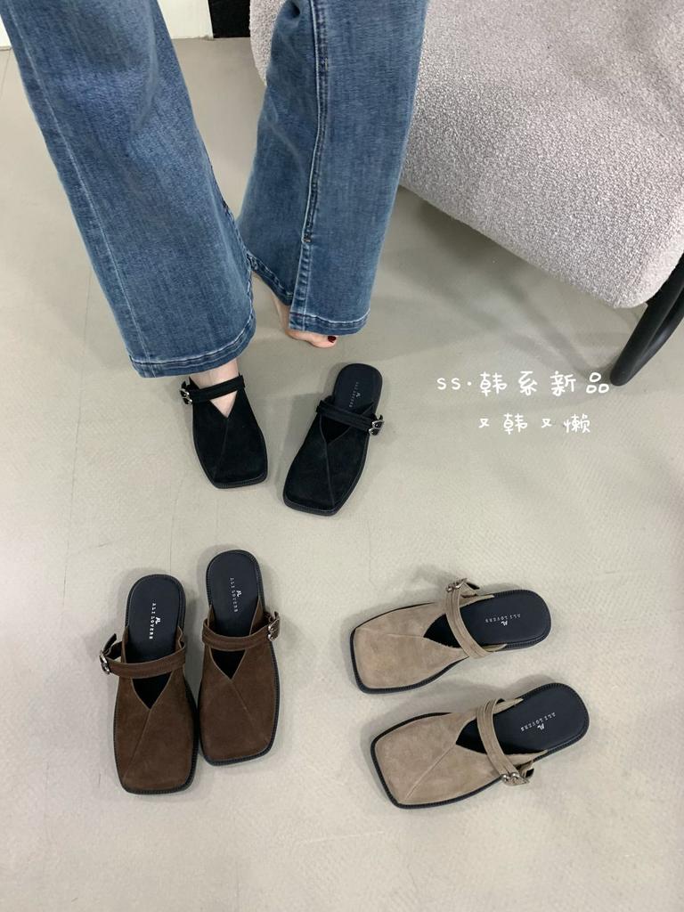 Baotou half slippers women's outer shoes spring and summer 2025 new lazy slippers soft-soled muller shoes