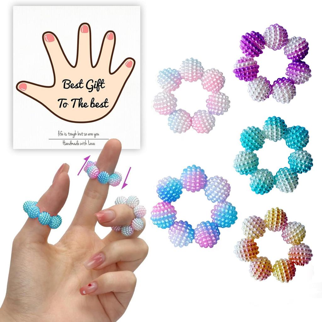 Finger Massage Ring For Adults, Toy Stress Relief, Portable Beaded Finger Relaxer