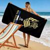 Goldene Krone mit Emblem Aufdruck Strandtuch, schnell trocknend, geeignet für Reisen, Outdoor-Sportarten, Joggen, den Strand und Schwimmen, Geschenk