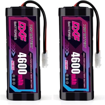 Batería NiMH DXF de 2 pares de 4600 mAh de alta capacidad de 7,2 V con conector Tamiya de descarga para coches RC Tamiya y coches de carreras. Rendimiento de Potencia Explosiva