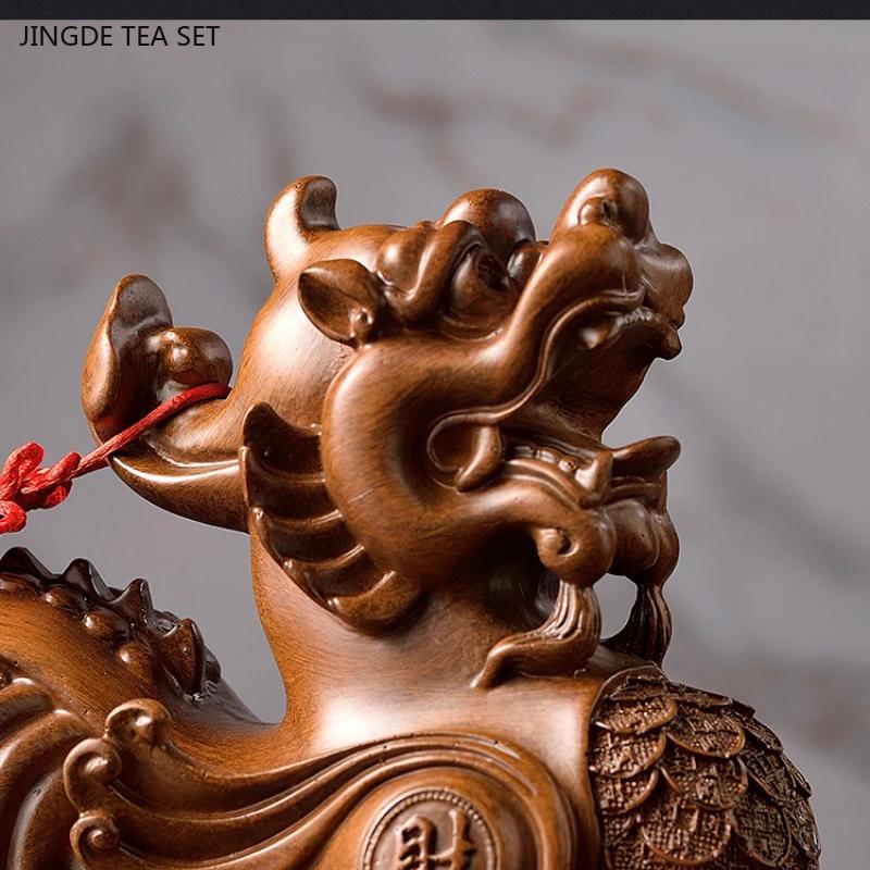 1 Piece of 27x13x27cm Resin Pixiu Ornament, High-end Living Room, Study, Office, Front Desk Decoration, Store Opening Gift