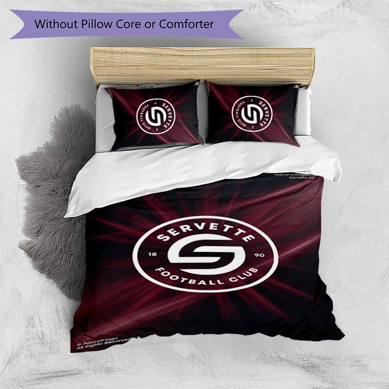 Set Biancheria da Letto 3 Pezzi Stampato Servette FC Traspirante Copripiumino con Federe Biancheria da Letto Decorativa per Camera da Letto Casa