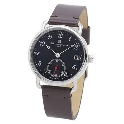 Salvatore Marra Men's and Women's Unisex Leather Watch with a Simple Retro Classic Design [Official Japanese Product] SM20106-SSNV/BR