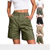 Women High Waist Cargo Shorts Casual Multi Pocket Loose Fit Lounge Shorts