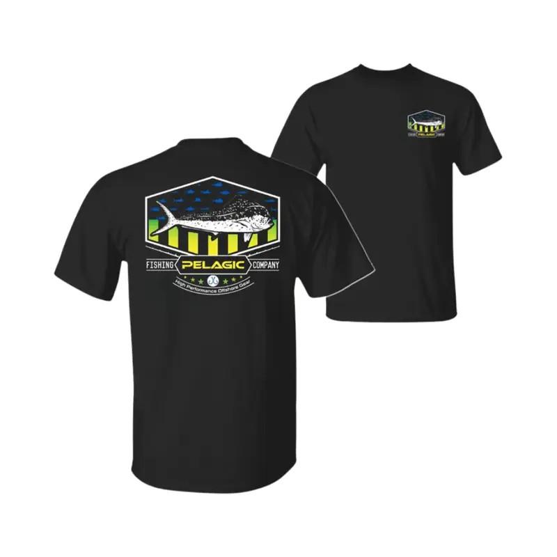 T-Shirt – Black Offshore Angler Graphic Tee Saltwater Fishing Shirt