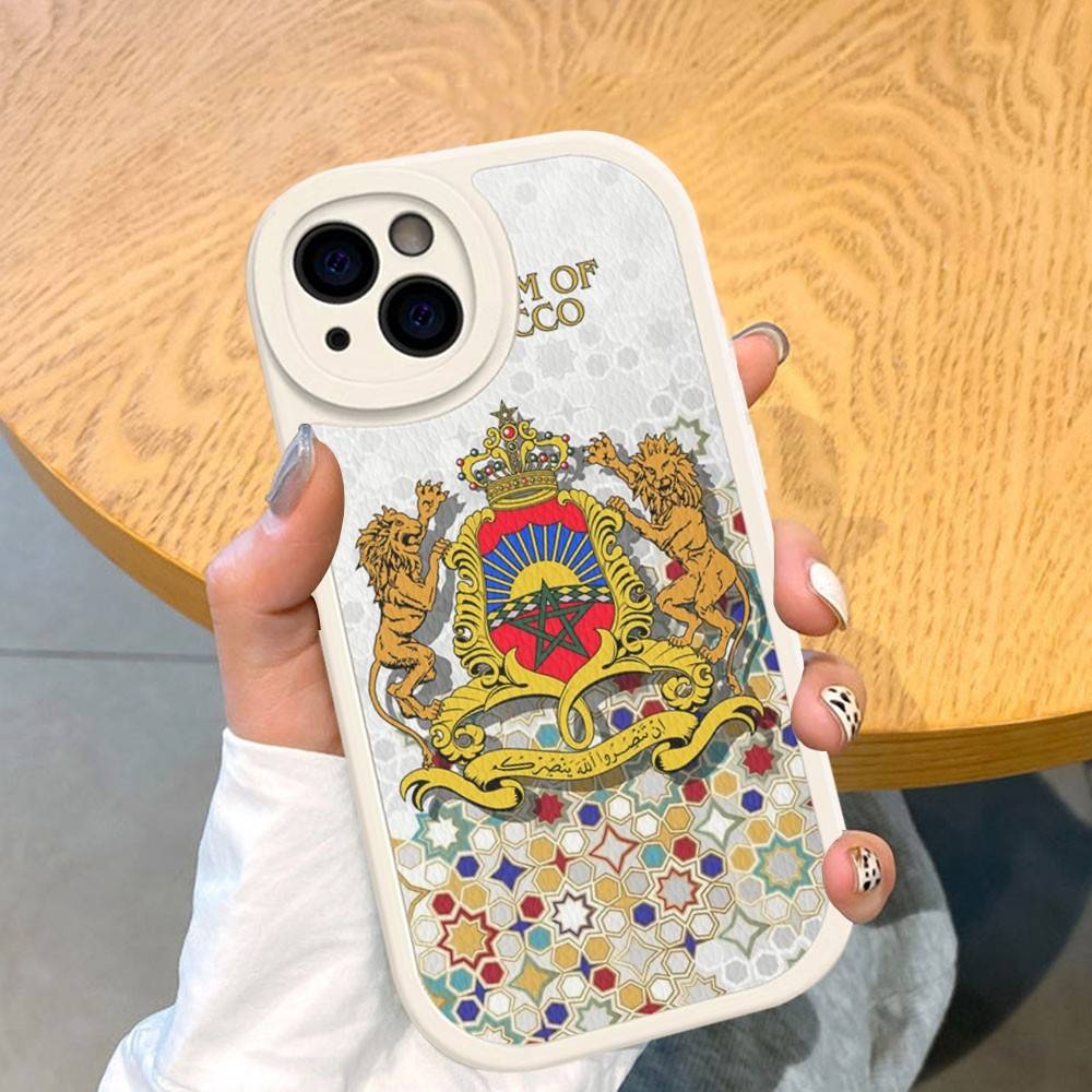 Morocco Map Flag For IPhone 16 15 14 13 12 11 Pro Max Plus Shockproof Leather Soft Phone Cover