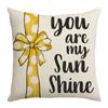 Bee Day Pillow Cartoon Spring and Summer Sofa Pillow Living Room Decoration Sunflower New Printed Pillow Cover