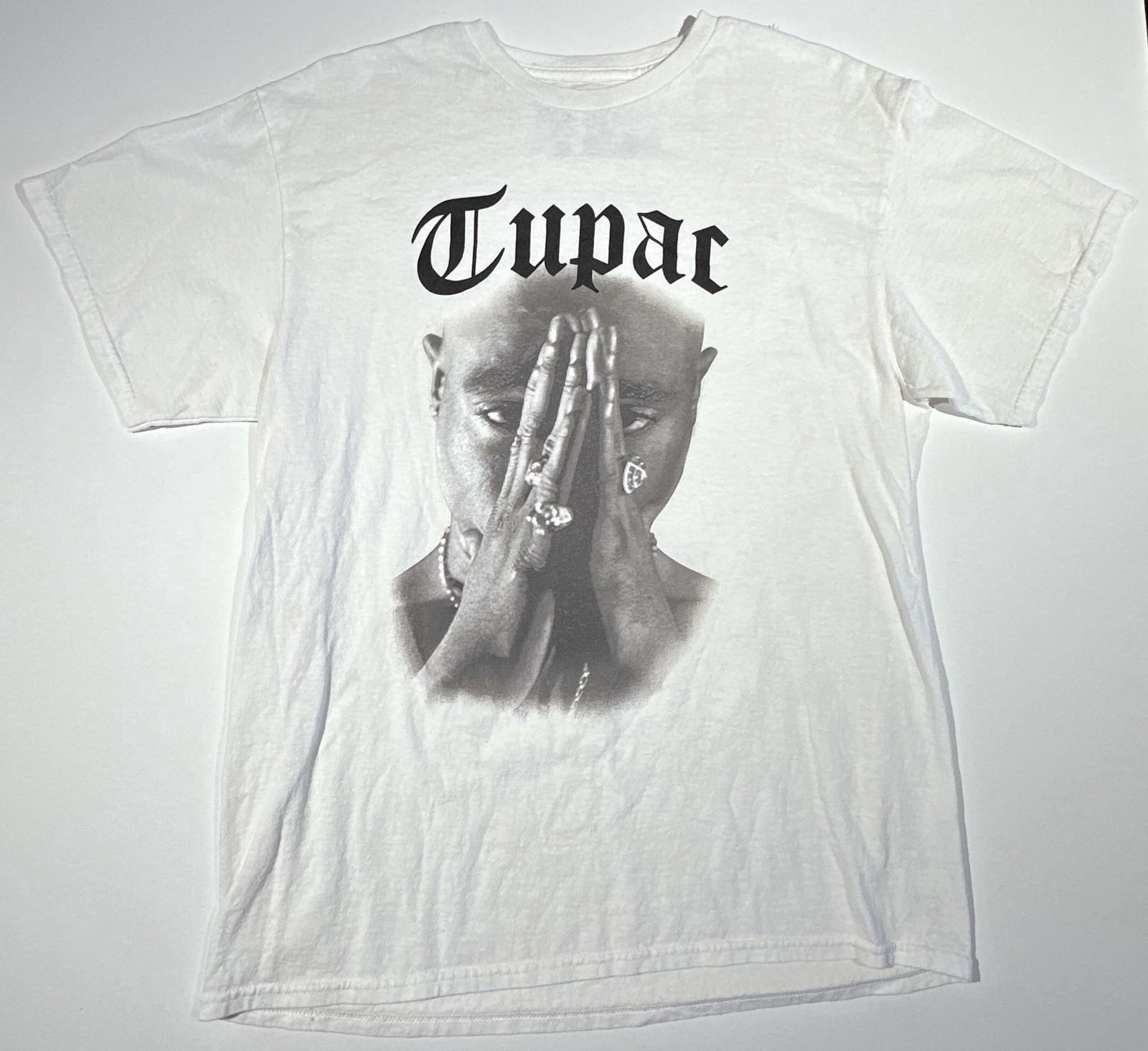 Tupac Shakur Cross Colours Size Large White Hip Hop Rap Tee 90s Unisex T-Shirt XL