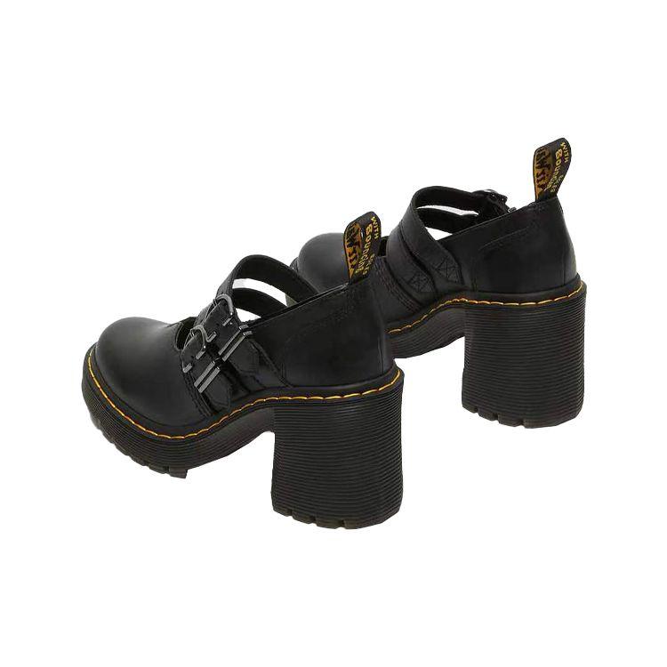 Dr. Martens Eviee Sandal Leather Double Buckle Platform Shoes Women Shoes Black 27371001