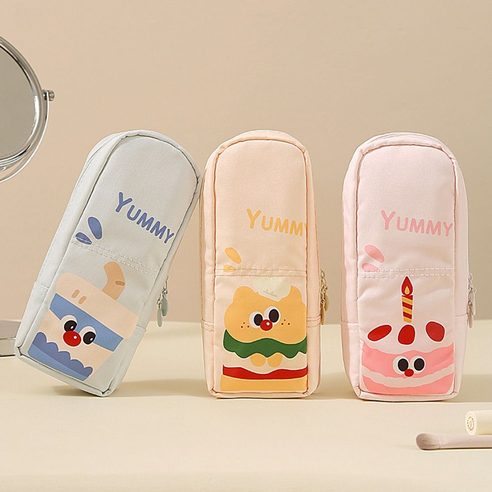 Waterproof Stand Cosmetic Bag Folding Design Makeup Brush Holder Daily Makeup Organizer